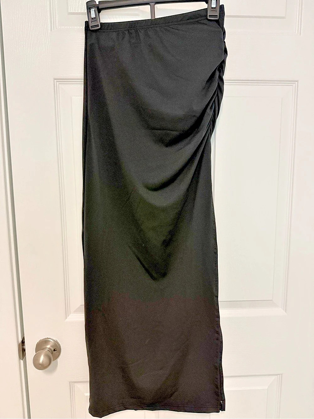 Split Thigh Ruched Detail Maxi Skirt
